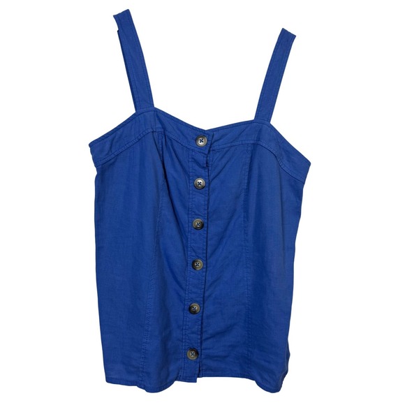 Maeve Tops - Maeve Anthropologie Womens Tank Top Size 2 Blue Linen Blend Button Front‎